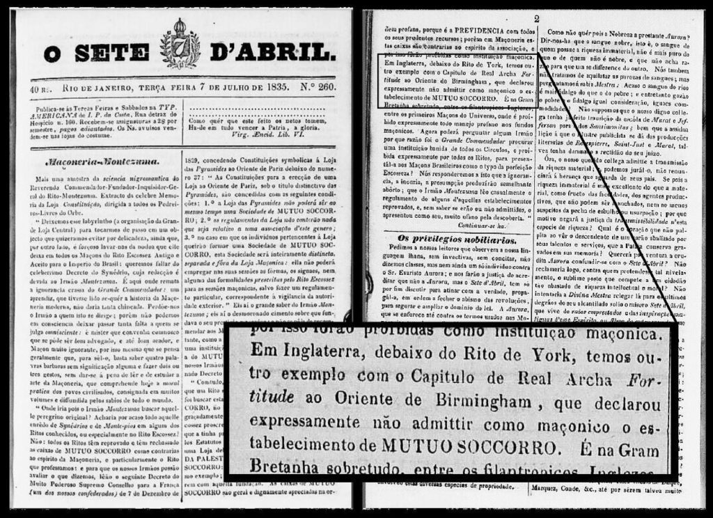 Cópia do periódico O Sete D'Abril, julho de 1835